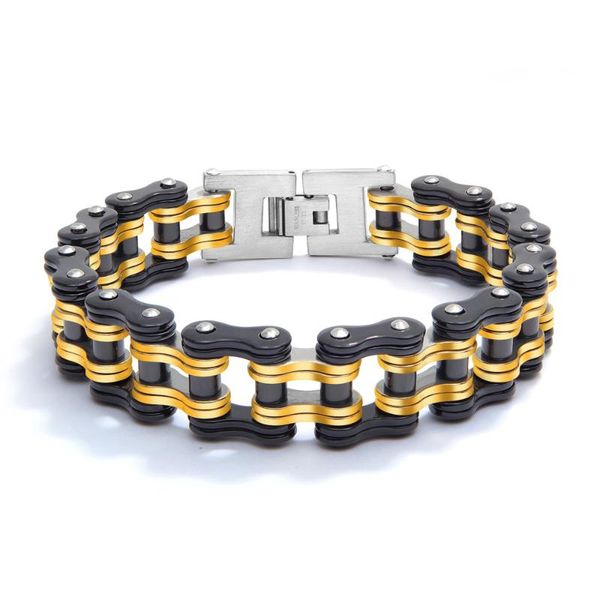 link, chain punk rock mens moto bracelets biker bicycle cuff chains bangles man motorcycle link 316l stainless steel jewelry 22cm*16mm, Black
link, chain punk rock mens moto bracelets biker bicycle cuff chains bangles man motorcycle link 316l stainless steel jewelry 22cm*16mm, Black
