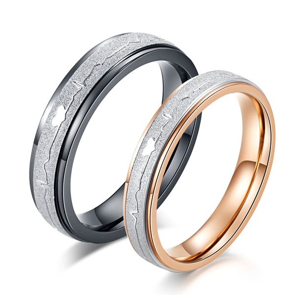 stainless steel ecg couple ring fashion wedding bands rings for men women wedding alliance jewelry, Golden;silver 
stainless steel ecg couple ring fashion wedding bands rings for men women wedding alliance jewelry, Golden;silver