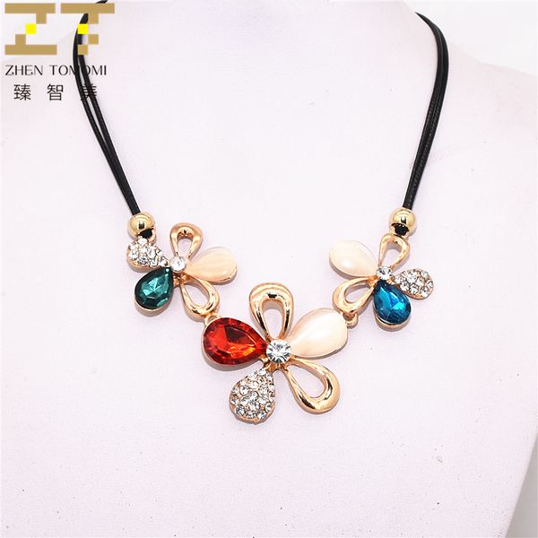 2020 new fashion rope chain bohemia color crystal opal five leaf flowers plum blossom chokers necklaces for women jewelry, Golden;silver
2020 new fashion rope chain bohemia color crystal opal five leaf flowers plum blossom chokers necklaces for women jewelry, Golden;silver