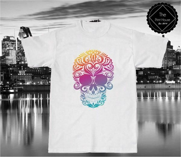 colour skull printed t-shirt mens womens girls graphic design style tee
colour skull printed t-shirt mens womens girls graphic design style tee