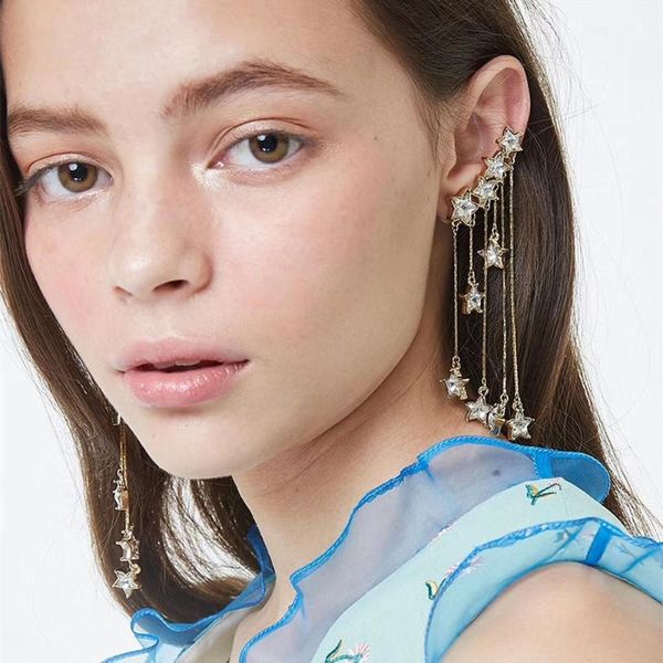 new arrival women fashion zircon gems bling star pendant dangle earrings clip on hanging statement earrings accessories, Silver
new arrival women fashion zircon gems bling star pendant dangle earrings clip on hanging statement earrings accessories, Silver
