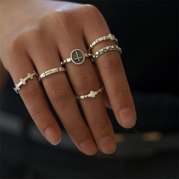 cluster rings 6pcs/set simple women cross heart engraved knuckle silver color ring set fashion dance party jewelry accessories, Golden;silver
cluster rings 6pcs/set simple women cross heart engraved knuckle silver color ring set fashion dance party jewelry accessories, Golden;silver
