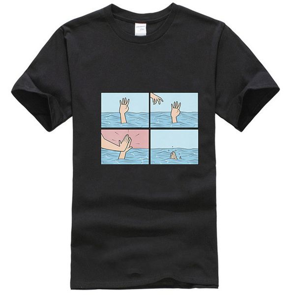 black trim t shirt drowning high five funny random dark humor meme awesome printed tee
black trim t shirt drowning high five funny random dark humor meme awesome printed tee