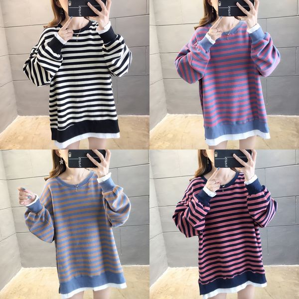 2020 early autumn new korean style fake sweater two-piece striped long sleeve sweater women's large size women's fashion 6w4ik 6w4, Black
2020 early autumn new korean style fake sweater two-piece striped long sleeve sweater women's large size women's fashion 6w4ik 6w4, Black