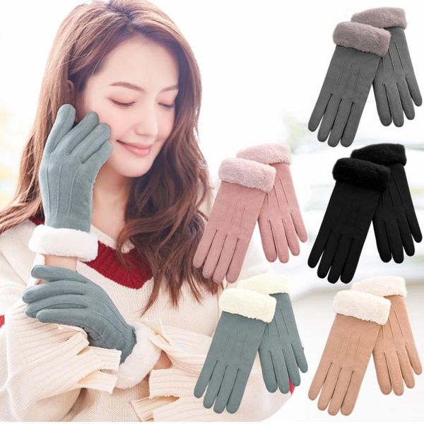 women cosy solid faux suede gloves elegant outdoor sports skiing soft cuff ladies full finger winter keep warm driving mittens, Blue;gray
women cosy solid faux suede gloves elegant outdoor sports skiing soft cuff ladies full finger winter keep warm driving mittens, Blue;gray