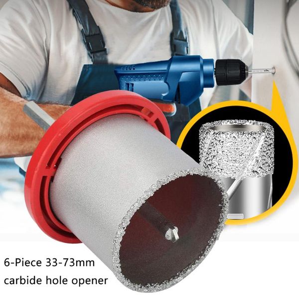 6pcs glass tile power tool for marble granite tapper hard alloy 33-73mm effective drill bit woodworking diy hole saw set
6pcs glass tile power tool for marble granite tapper hard alloy 33-73mm effective drill bit woodworking diy hole saw set