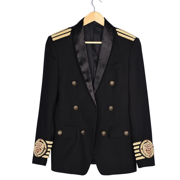 men's suits & blazers badge gold shoulder embroidery club party blazer men stage suit jacket double breasted black luxury banquet, White;black
men's suits & blazers badge gold shoulder embroidery club party blazer men stage suit jacket double breasted black luxury banquet, White;black