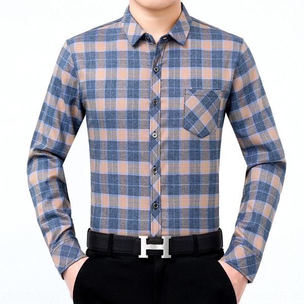 2020 new long-sleeved plaid men's autumn and winter loose large clothes shirt size dad clothes lapel pocket shirt qmbph, Blue
2020 new long-sleeved plaid men's autumn and winter loose large clothes shirt size dad clothes lapel pocket shirt qmbph, Blue