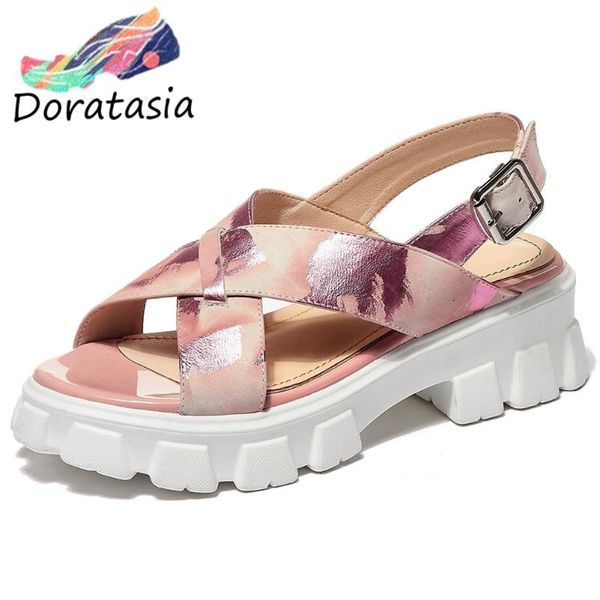 doratasia women open toe back strap platform shoes leisure casual sandals women genuine leather mixed color sandals, Black
doratasia women open toe back strap platform shoes leisure casual sandals women genuine leather mixed color sandals, Black