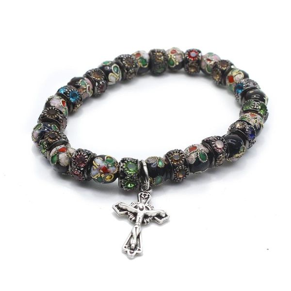 fashion retro style gems handmade cloisonne cross bracelet christian jewelry accessories gift women bracelet charm gift, Black
fashion retro style gems handmade cloisonne cross bracelet christian jewelry accessories gift women bracelet charm gift, Black