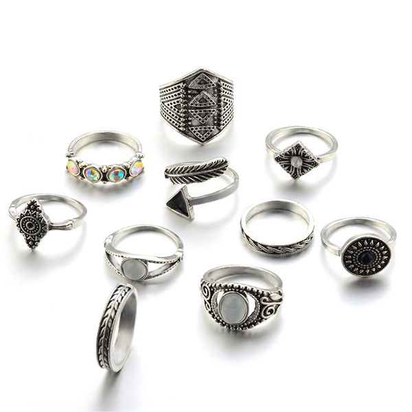 cluster rings 10 pcs/set vintage punk eye shaped with opal stone arrow twist retro circle square for women, Golden;silver
cluster rings 10 pcs/set vintage punk eye shaped with opal stone arrow twist retro circle square for women, Golden;silver