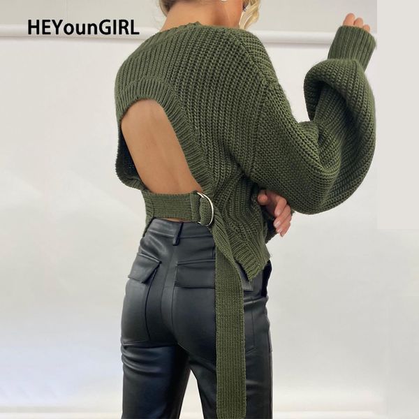 heyoungirl backlesss knitted sweater women vintage long sleeve crop jumpers ladies buckle up pullover autumn streetwear, White;black
heyoungirl backlesss knitted sweater women vintage long sleeve crop jumpers ladies buckle up pullover autumn streetwear, White;black