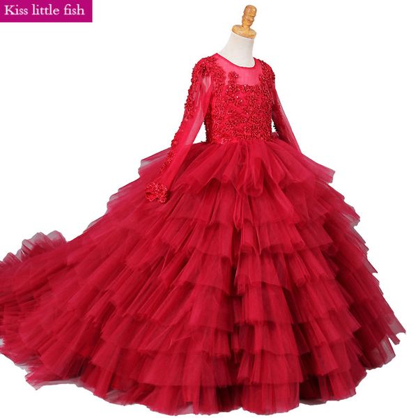 2020 girls party dress dresses first communion elegant party gowns, Red;yellow