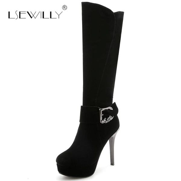 lsewilly flock knee high boots women buckle knight shoes woman heel zipper short plush winter footwear s902, Black
lsewilly flock knee high boots women buckle knight shoes woman heel zipper short plush winter footwear s902, Black