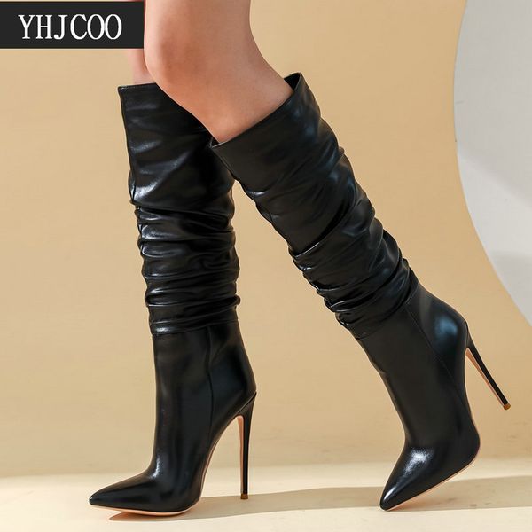 new quality pu women autumn winter boots thin high heels pointed toe shoes fashion comfortable women boots big size 43, Black
new quality pu women autumn winter boots thin high heels pointed toe shoes fashion comfortable women boots big size 43, Black