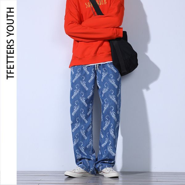tfetters summer jeans pants men new printing loose mid straight jeans men fashion plus size casual couple wide leg jean trousers, Blue
tfetters summer jeans pants men new printing loose mid straight jeans men fashion plus size casual couple wide leg jean trousers, Blue