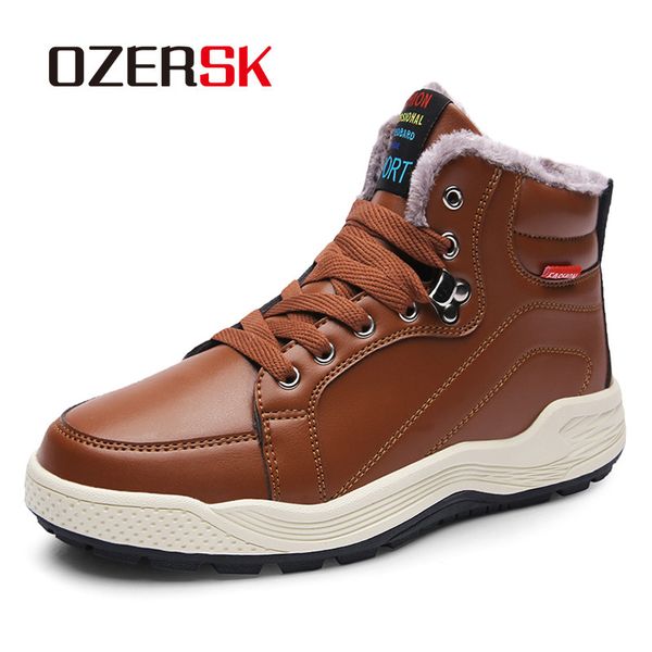 ozersk brand fashion winter male boots shoes for men warm short plush quality snow waterproof pu leather fur boots men, Black
ozersk brand fashion winter male boots shoes for men warm short plush quality snow waterproof pu leather fur boots men, Black
