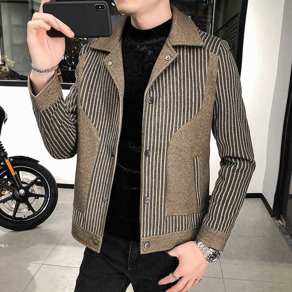 men's wool & blends striped splicing woolen jacket men winter casual mens trench coat big pocket turndown collar steetwear windbreaker, Black
men's wool & blends striped splicing woolen jacket men winter casual mens trench coat big pocket turndown collar steetwear windbreaker, Black