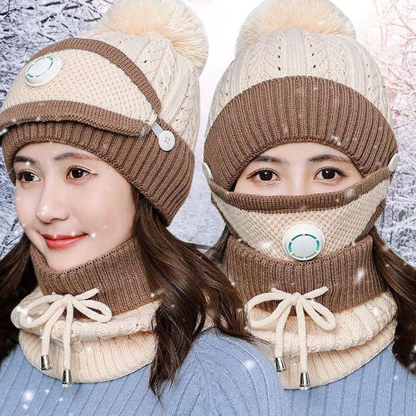 women winter warm woolen knit beanie hat scarf breathing valve mask sets 3 in 1 pompom knit snow ski caps ljjk2491, Yellow
women winter warm woolen knit beanie hat scarf breathing valve mask sets 3 in 1 pompom knit snow ski caps ljjk2491, Yellow