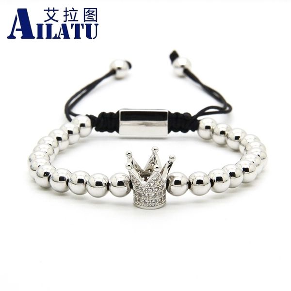 ailatu clear cz crown braided charm men bracelet wholesale 6mm brass beads party gift jewelry y200730, Black
ailatu clear cz crown braided charm men bracelet wholesale 6mm brass beads party gift jewelry y200730, Black