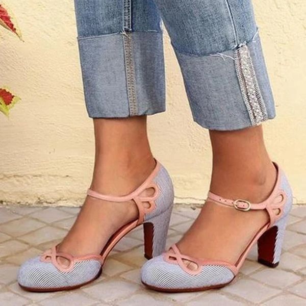women high heels fashion summer square heel buckle strap round toe women shoes casual party wedding ladies plus size pumps, Black
women high heels fashion summer square heel buckle strap round toe women shoes casual party wedding ladies plus size pumps, Black