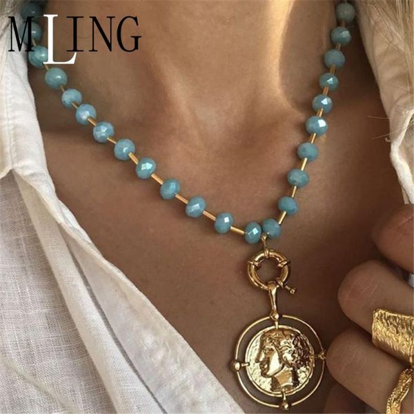 mling vintage gold alloy hollow geometric pendant necklace fashion blue beads human head necklace for women, Silver
mling vintage gold alloy hollow geometric pendant necklace fashion blue beads human head necklace for women, Silver