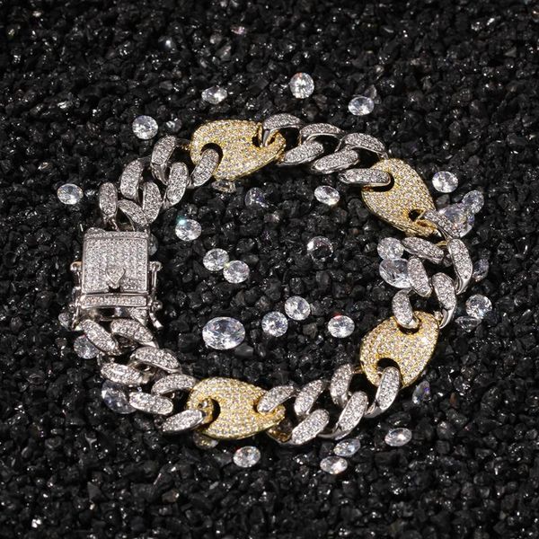 link, chain copper inlaid zircon color matching cuban hip-hop couple personality bracelet 7inch8inch jewelry custom accessories, Black
link, chain copper inlaid zircon color matching cuban hip-hop couple personality bracelet 7inch8inch jewelry custom accessories, Black