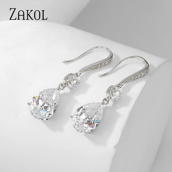 zakol classic luxurious water drop cubic zirconia wedding engagement hook earrings for women jewelry gift fsep2598, Silver
zakol classic luxurious water drop cubic zirconia wedding engagement hook earrings for women jewelry gift fsep2598, Silver