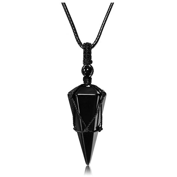 10 pcs handmade weave rope chain black agate necklace hexagon pyramid pendant green aventurine charm jewelry, Silver
10 pcs handmade weave rope chain black agate necklace hexagon pyramid pendant green aventurine charm jewelry, Silver