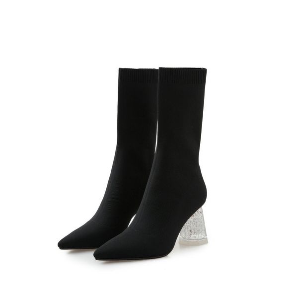knitting women's ankle boots pointed toe high heels women pumps winter fashion party prom shoes woman size 41 42 43, Black
knitting women's ankle boots pointed toe high heels women pumps winter fashion party prom shoes woman size 41 42 43, Black
