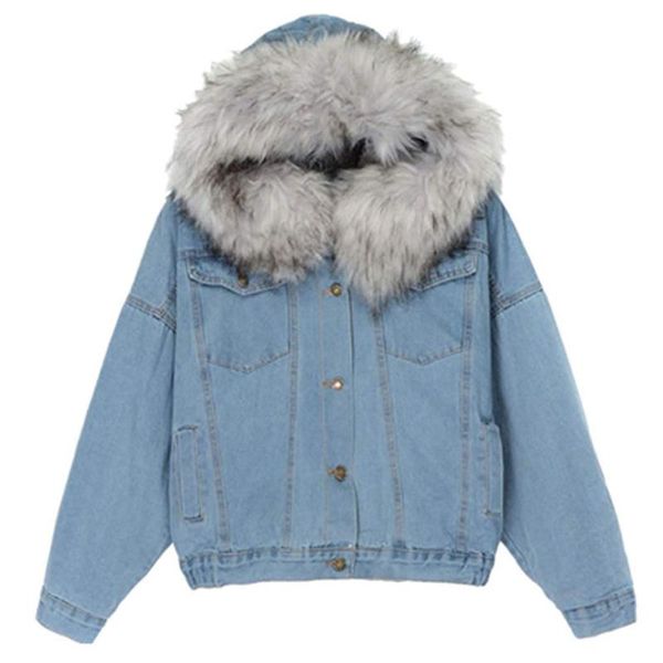 faux fur hooded outwear women coat fashion denim jacket casual winter daily warm elastic hem button down thick long sleeve, Black;brown
faux fur hooded outwear women coat fashion denim jacket casual winter daily warm elastic hem button down thick long sleeve, Black;brown