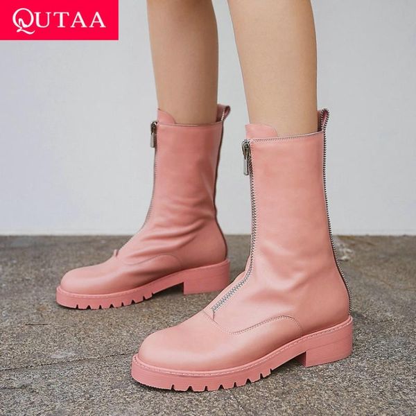 qutaa 2020 cow leather square heel autumn winter comfort mid calf boots round toe warm fur fashion zipper women shoes size 34-39, Black
qutaa 2020 cow leather square heel autumn winter comfort mid calf boots round toe warm fur fashion zipper women shoes size 34-39, Black