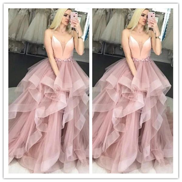 blush pink prom dress spaghetti strap flowers tulle ruffles evening gown girl party dress for graduation custom made 2020 robes de soiree, Black;red
blush pink prom dress spaghetti strap flowers tulle ruffles evening gown girl party dress for graduation custom made 2020 robes de soiree, Black;red