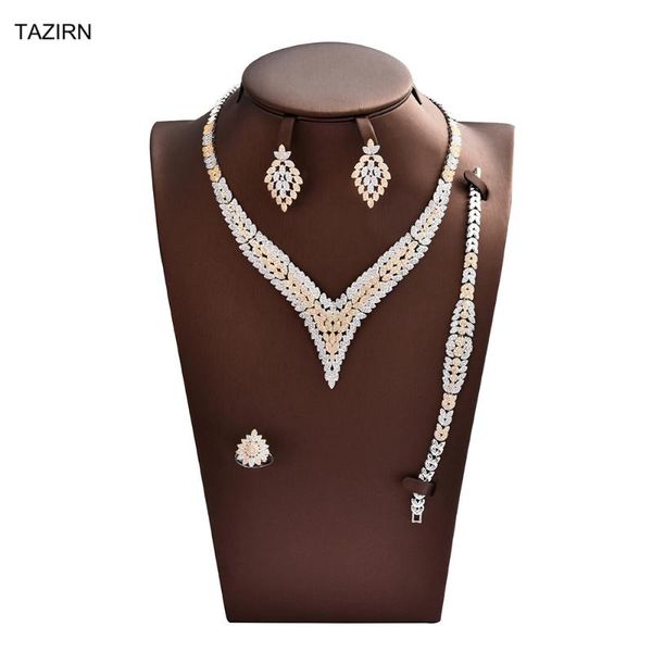 classic full zircon wedding bridal jewelry set 5a cubic zirconia necklace dangle earrings bracelet and ring fit with party dress, Silver
classic full zircon wedding bridal jewelry set 5a cubic zirconia necklace dangle earrings bracelet and ring fit with party dress, Silver