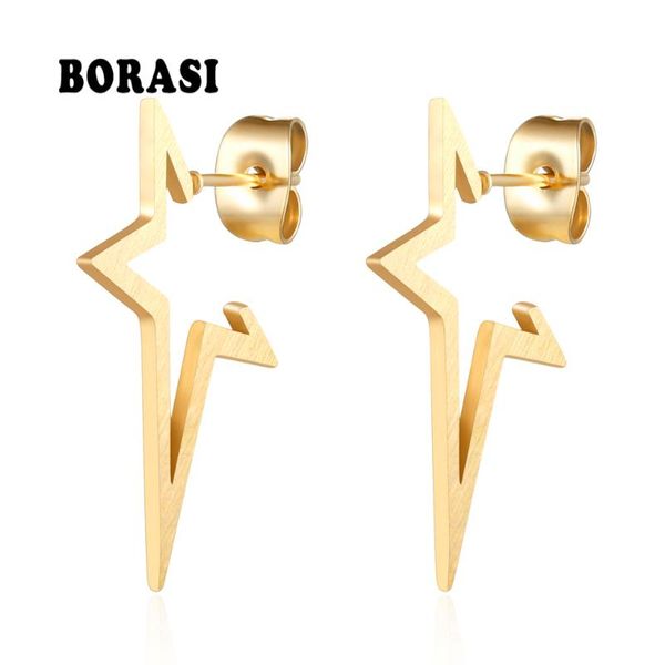 borasi gold-color dangle earrings for women stainless steel pentagram unique irregular earings female fashion wedding jewelry, Silver
borasi gold-color dangle earrings for women stainless steel pentagram unique irregular earings female fashion wedding jewelry, Silver