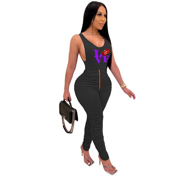lip printed womens two piece pants fashion crew neck casual two piece sets hollow out sleeveless suits, White
lip printed womens two piece pants fashion crew neck casual two piece sets hollow out sleeveless suits, White
