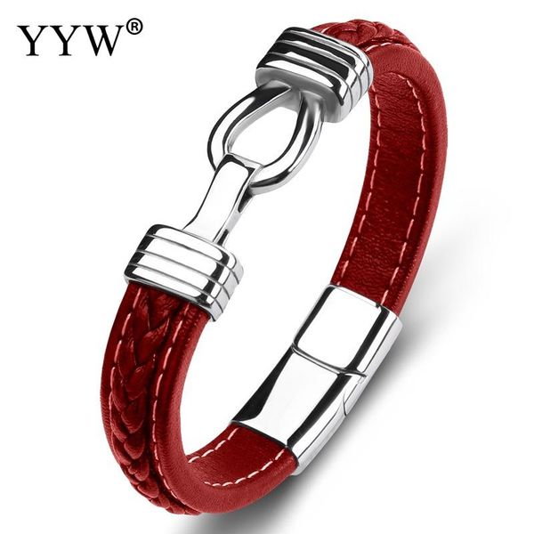 tennis punk style red leather rope bracelet stainless steel bangle for men women 2021 trendy jewelry birthday gift, Golden;silver
tennis punk style red leather rope bracelet stainless steel bangle for men women 2021 trendy jewelry birthday gift, Golden;silver