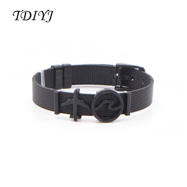 tdiyj women fashion mesh bracelet with plane sea wave slide charms stainless steel wrap bracelets keeper for summer gift, Golden;silver
tdiyj women fashion mesh bracelet with plane sea wave slide charms stainless steel wrap bracelets keeper for summer gift, Golden;silver