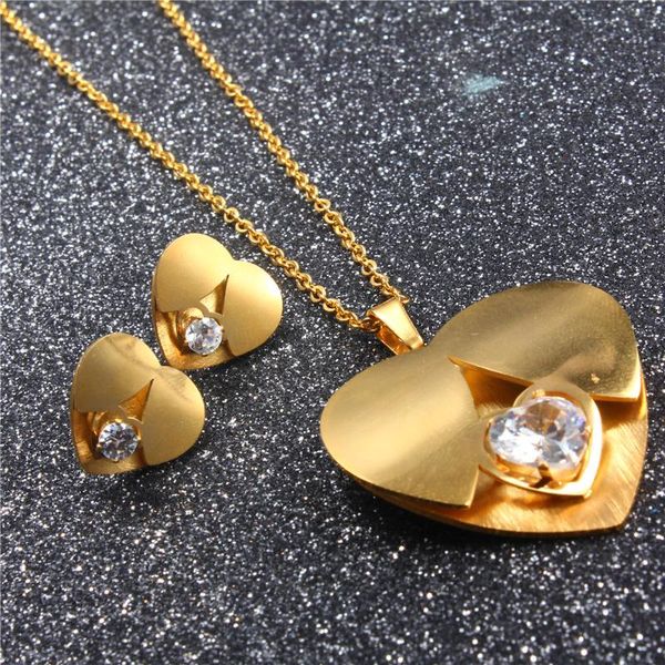 oufei stainless steel fashion heart zircon gift bridal jewelry sets for women african earrings and necklaces set for party, Silver
oufei stainless steel fashion heart zircon gift bridal jewelry sets for women african earrings and necklaces set for party, Silver