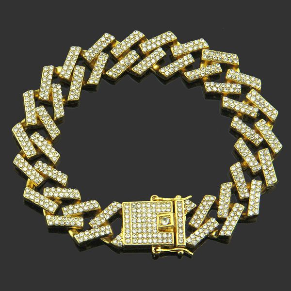 european and american hip-hop style diamond bracelet with diamonds heavy street punk personality tide brand men's bracelet width, Black
european and american hip-hop style diamond bracelet with diamonds heavy street punk personality tide brand men's bracelet width, Black