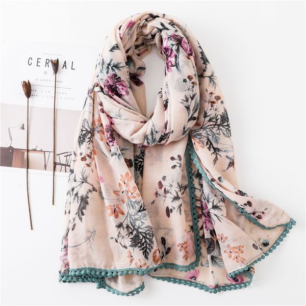 visrover 2020 new fashion flowe printing viscose summer scarf with lace fashion lace shawls summer beach poncho gift wholesales, Blue;gray
visrover 2020 new fashion flowe printing viscose summer scarf with lace fashion lace shawls summer beach poncho gift wholesales, Blue;gray
