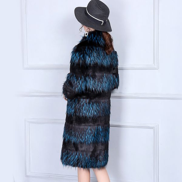 women's fur & faux coat whom long gradient imitation coat2021 style for winter, Black
women's fur & faux coat whom long gradient imitation coat2021 style for winter, Black