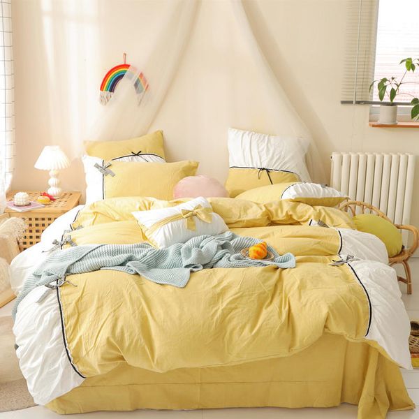 yellow bedding set comforter bedding sets long-staple cotton pillowcases king size bed bed linen 4pcs new produt
yellow bedding set comforter bedding sets long-staple cotton pillowcases king size bed bed linen 4pcs new produt