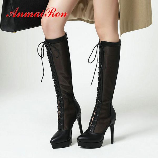 anmairon basic round toe knee high boots basic lace-up round toe thin heels 2020 women shoes patchwork women boots size 34-43, Black
anmairon basic round toe knee high boots basic lace-up round toe thin heels 2020 women shoes patchwork women boots size 34-43, Black