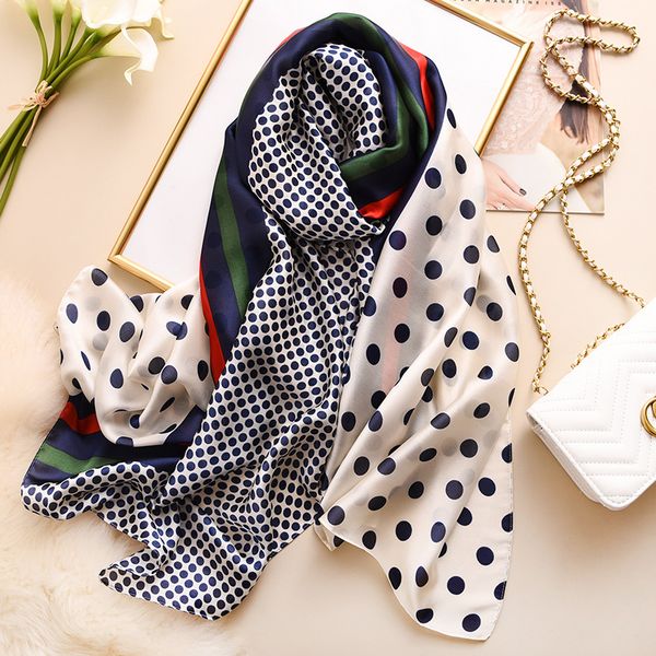 women striped dots print silk scarves long printed shawl spring autumn fashion neckerchief beach scarf 90*180cm, Blue;gray
women striped dots print silk scarves long printed shawl spring autumn fashion neckerchief beach scarf 90*180cm, Blue;gray
