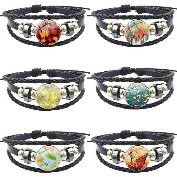 charm bracelets autumn leaf for woman vintage statement ladies glass black leather bracelet bangle women handmade maxi, Golden;silver
charm bracelets autumn leaf for woman vintage statement ladies glass black leather bracelet bangle women handmade maxi, Golden;silver