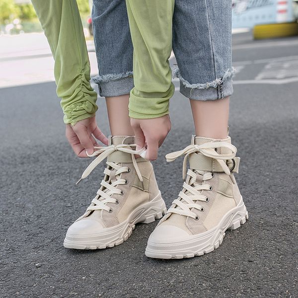 2020 combat boots women canvas ankle boots chunky army lace up autumn thick sole platform for women, Black
2020 combat boots women canvas ankle boots chunky army lace up autumn thick sole platform for women, Black