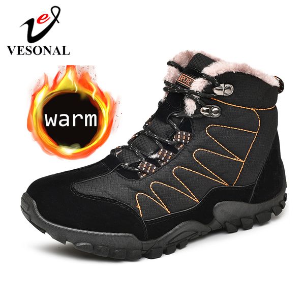 2020 outdoor ankle winter snow boots men shoes waterproof with fur plush warm male casual boot hiking footwear suede leather, Black
2020 outdoor ankle winter snow boots men shoes waterproof with fur plush warm male casual boot hiking footwear suede leather, Black