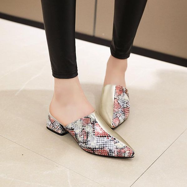 dress shoes pointed toe snake print square heel high heels muller slippers women 2021 summer patchwork shallow ladies shoes32-43, Black
dress shoes pointed toe snake print square heel high heels muller slippers women 2021 summer patchwork shallow ladies shoes32-43, Black