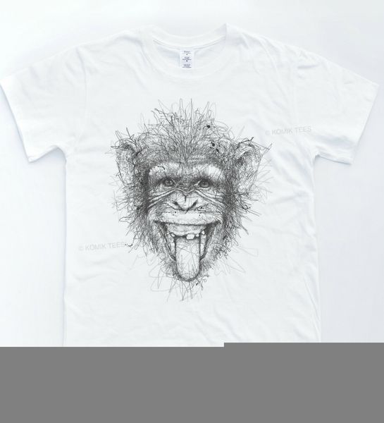 monkey funny portrait sketch t-shirt drawn chimp indie animal art tee